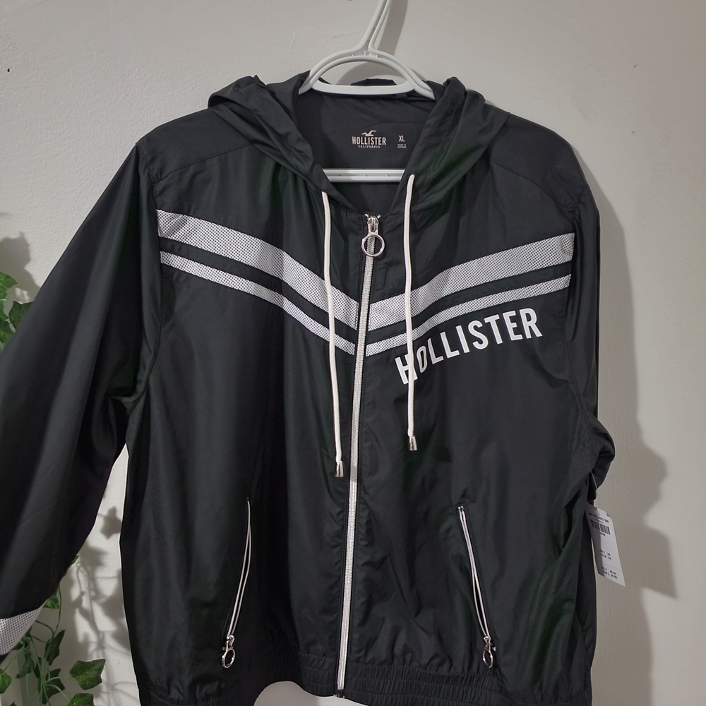 Hollister Black Windbreaker Jacket